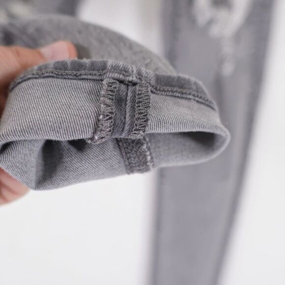 American Eagle Next Level Stretch Gray Denim Jeans 0R 25/29 Factory Distressed - Picture 3 of 9